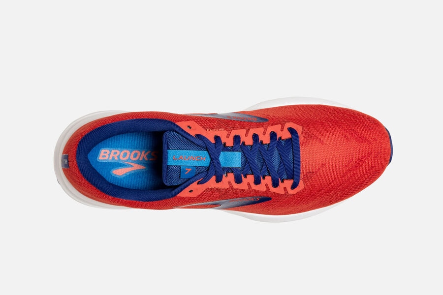 Brooks Launch 7 Road Running Shoes Mens Orange/Blue 093521-CSH